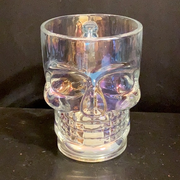 Circle Glass LLV Iridescent Scull Handled Beverage Mug - Picture 1 of 3